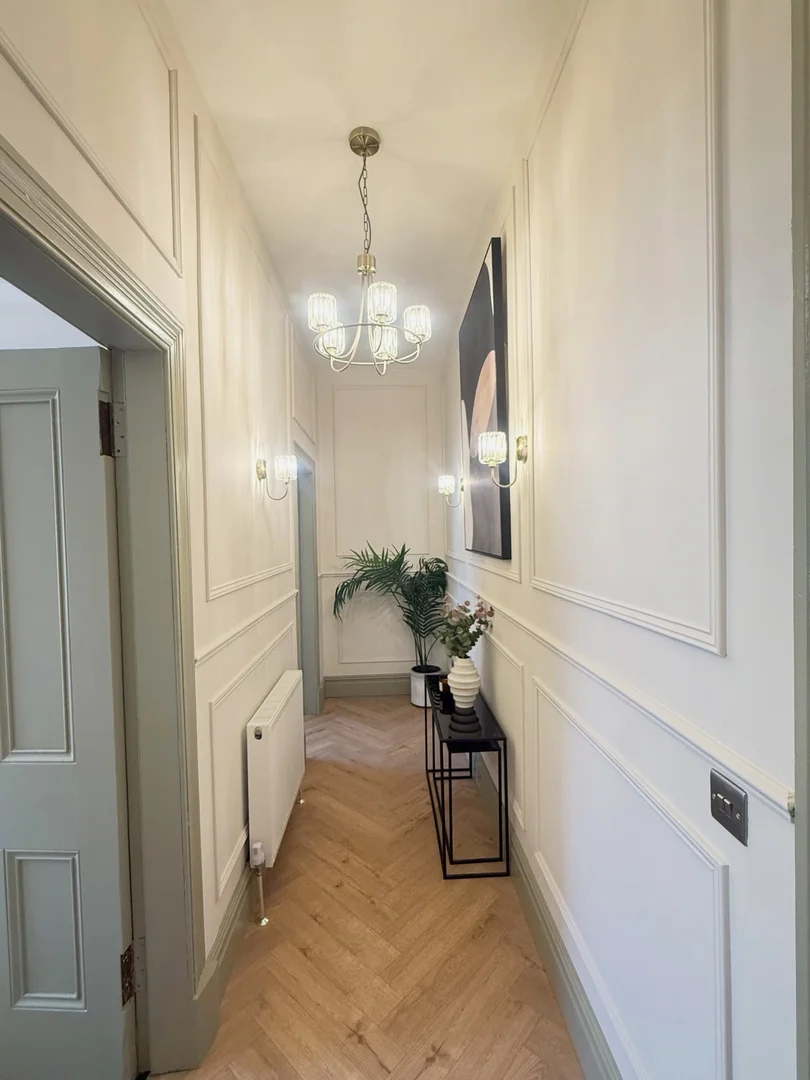 Bespoke Hallway wood panelling in Lanarkshire Scotland - Evans Joinery and Construction Ltd Bespoke Hallway wood panelling in Lanarkshire Scotland - Evans Joinery and Construction Ltd